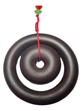 小叶紫檀木子母平安扣挂件红木男女款项链木质吊坠毛衣链钥匙扣