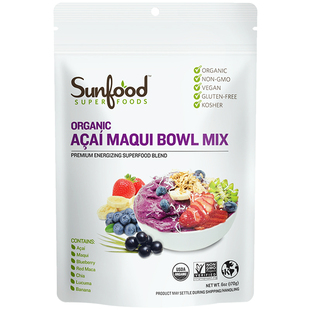 美国sunfood马基莓巴西莓混合粉抗氧化什锦水果粉无添加糖170克