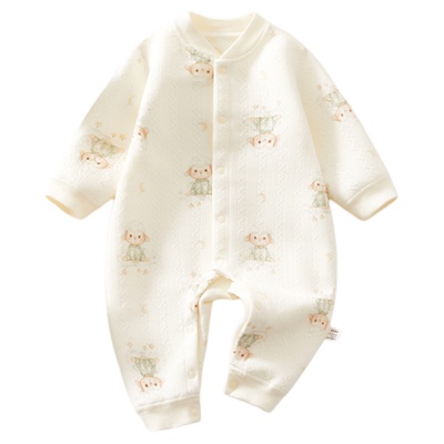 温巢婴儿衣服秋冬保暖夹棉连体衣