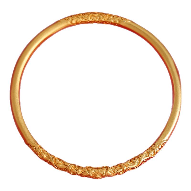 哪吒同款乾坤圈沙金手镯女2025新款吉言镯子轻奢小众精致古法手链