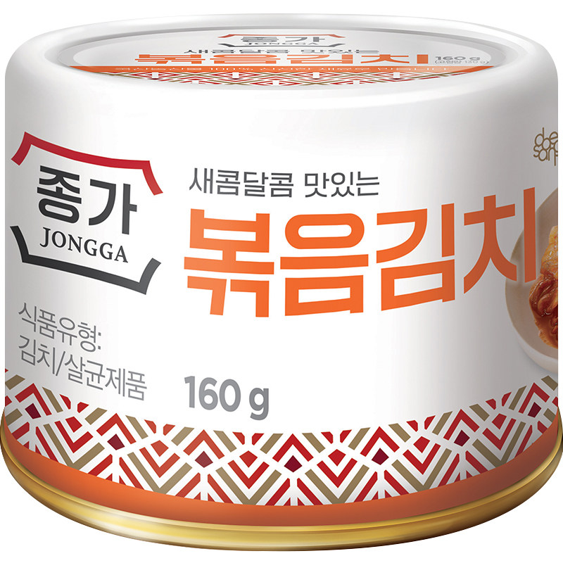韩国进口宗家府罐装炒泡菜160g正宗泡菜罐头酸甜下饭菜