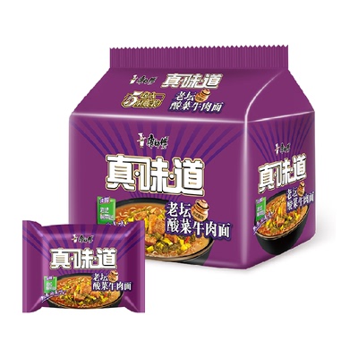 康师傅酸菜牛肉面吸汁入味