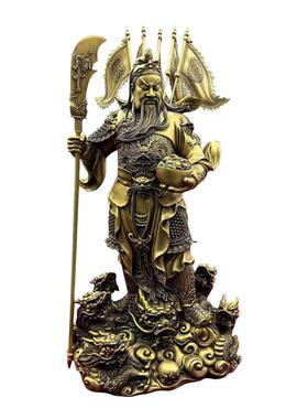 武财神铜九龙关公摆件 铜关公摆件铜九龙关公摆件