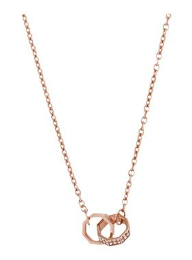 阿玛尼双环玫瑰金项链送女友礼物