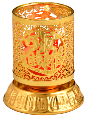 瑞吉祥合金酥油灯座挡风带罩烛台