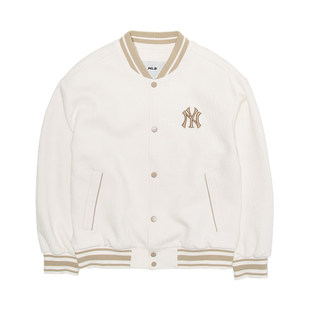 26新款MLB情侣棒球服外套男女NY暗纹老花满标运动夹克3AJPM0261