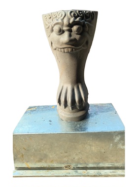 寺庙祠堂佛堂铸铁瑞兽脚香炉配件