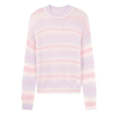 秋水伊人圆领宽松针织衫