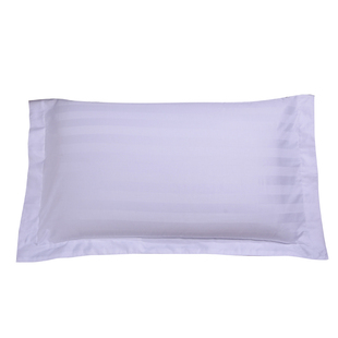 宾馆酒店床上用品纯白色纯棉全棉60贡缎加厚加密缎条涤棉枕头枕套