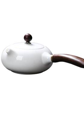 树上秋千羊脂玉瓷侧把壶功夫茶具