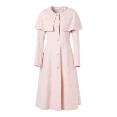 安乃安韩系斗篷披肩羊绒毛呢大衣