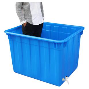 多功能带出水排水阀龙头塑料水箱带盖水产养殖钓鱼加厚收纳整理箱