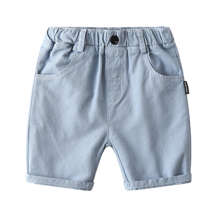 儿童夏季短裤韩版童装男童五分裤宝宝休闲中裤中童纯色裤子沙滩裤