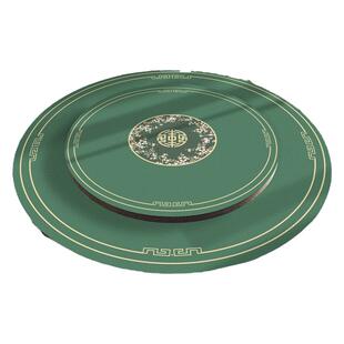 新中式酒店桌布大圆桌桌布专用防水防油免洗皮革圆形转盘餐桌垫子