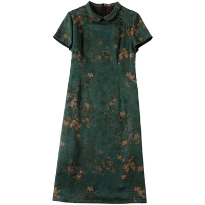 飘朵复古香云纱连衣裙