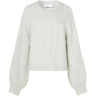 【折扣】REMAIN BIRGER CHRISTENSEN女秋冬圆领落肩绞花毛衣