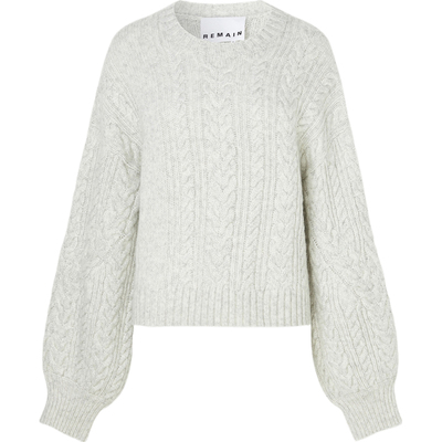 【季末折扣】REMAIN BIRGER CHRISTENSEN女秋冬圆领落肩绞花毛衣