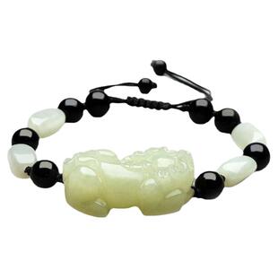 招财转运貔貅手链女和田玉小貔手串情侣红绳黑绳皮丘手绳编织男