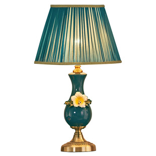 简约现代陶瓷台灯北欧创意美式客厅家用可调光灯具结婚卧室床头灯