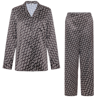 仿真丝色丁家居爱美丽女长袖睡衣