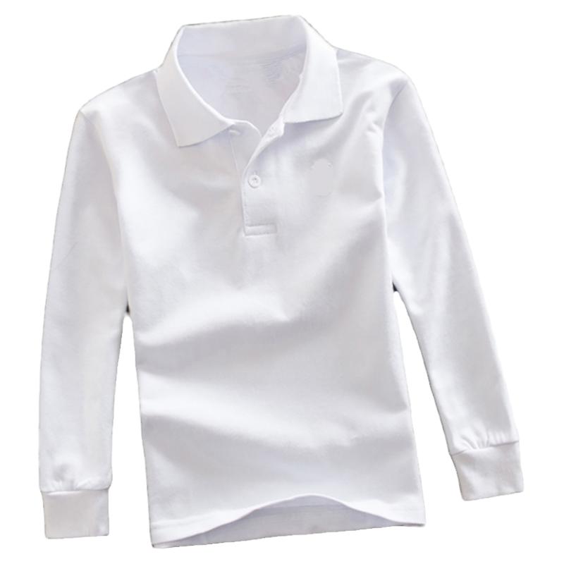 儿童纯棉白色长袖纯白T恤男女童加绒保暖打底衫学生演出校服班服