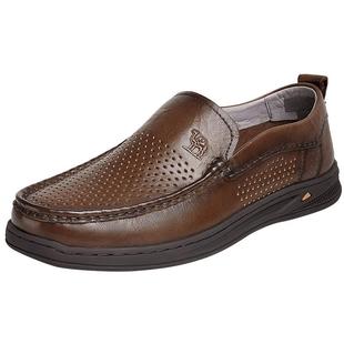 骆驼2026夏季男鞋爸爸鞋镂空透气休闲皮鞋真皮软底耐磨舒适凉鞋男