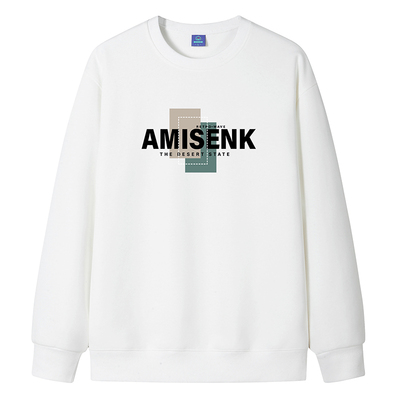 圆领宽松加绒卫衣男士打底保暖衣