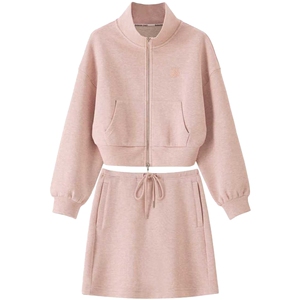 BANANA BABY2026年春季新款绣花立领拉链夹克休闲半裙两件套装女