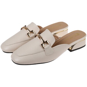 包头半拖鞋女外穿2024年新款夏季中跟女鞋时尚穆勒鞋粗跟网红凉拖