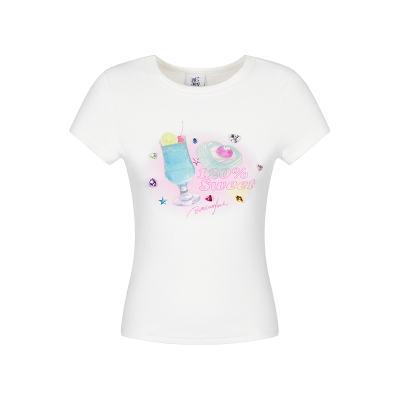 BETWEENAND海盐汽水彩钻短袖