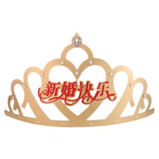 婚车顶金色大皇冠婚车H9装饰头纱抖音网红创意婚庆车顶皇冠头饰