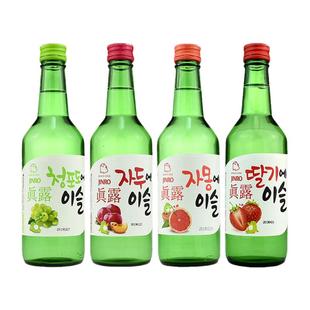 韩国真露烧酒葡萄味360ml*4瓶组合果味草莓桃子西柚李子味微醺
