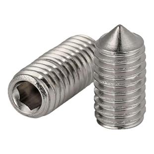 316不锈钢内六角尖头紧定螺丝 无头内六角螺钉 锥端几米顶丝M3M4
