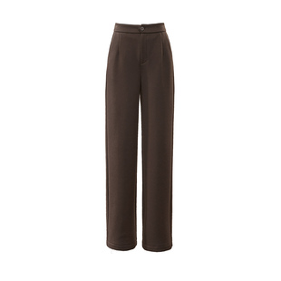 逸阳2025冬季加绒加厚直筒裤女窄版高腰显瘦阔腿百搭休闲保暖裤子