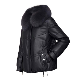 冬装小个子皮棉服女短款2025新款加厚皮袄真狐狸毛领海宁皮衣外套