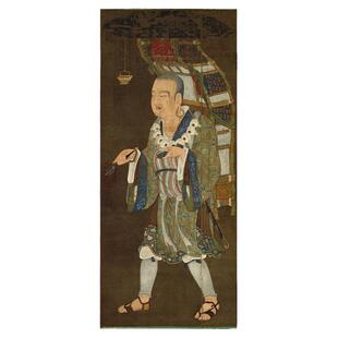 玄奘三藏像仿古国画人物画佛画工笔画竖幅挂画艺术微喷复制装饰画