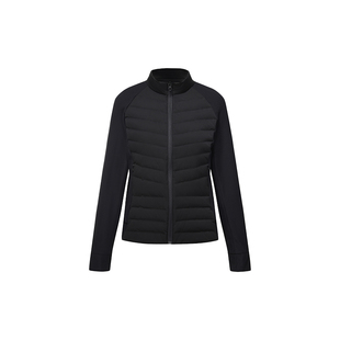 90白鹅绒三防修身羽绒服 拼接弹力针织收腰显瘦 立领防风外套内胆