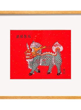伽罗生活福建漳州年画复古手工刻版挂画春节送礼玄关客厅装饰画