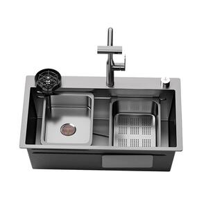 unaxi-X60i右下水厨房洗菜盆水槽纳米304不锈钢大单槽加厚洗碗池