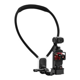 适用大疆Osmo Pocket3挂脖支架Action4/5Pro运动相机磁吸挂脖骑行第一人称手机拍摄胸前固定支架Insta360配件