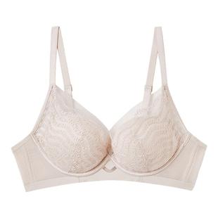 爱美丽小情歌小胸聚拢无托3/4中厚杯蕾丝文胸春夏新款蚕丝内衣女