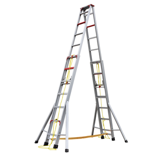 升降人字梯伸缩家用折叠加厚工程梯便携别墅4-12米焊接铝合金梯子