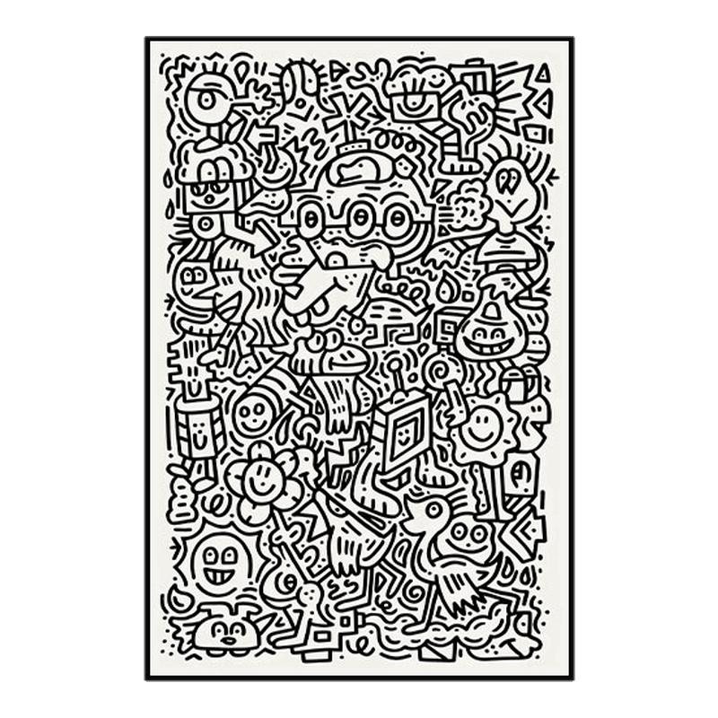 现代简约高级黑白灰客厅装饰画抽象玄关挂画卧室床头挂画无框壁画