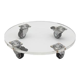 透明亚克力可移动花盆托盘带轮万向轮滚轮带滑轮底座花盘托架底盘