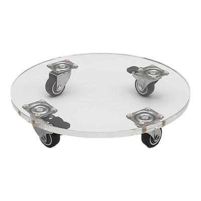 透明亚克力可移动托盘万向轮圆形