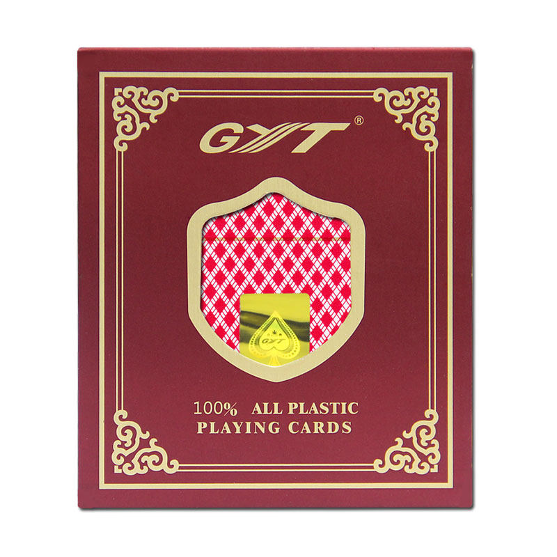 GYT塑料德州扑克牌6副塑盒装金艺小字双面磨砂防水防折PVC688加厚