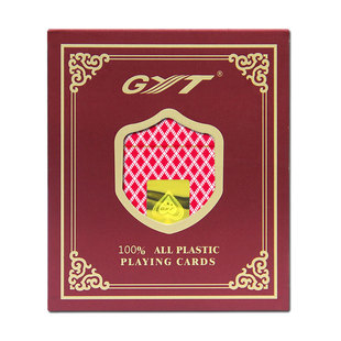 GYT塑料德州扑克牌6副塑盒装金艺小字双面磨砂防水防折PVC688加厚