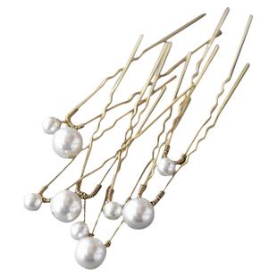 ins风简约百搭贝壳珍珠发叉 新娘头点缀韩式发叉发簪摄影跟妆百搭