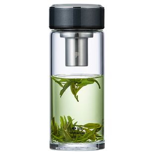 万象玻璃杯单层水杯男士大容量杯子女士新款办公室专用个人泡茶杯