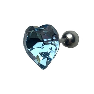 夏新款超闪蓝心耳骨钉钛钢耳蜗钉